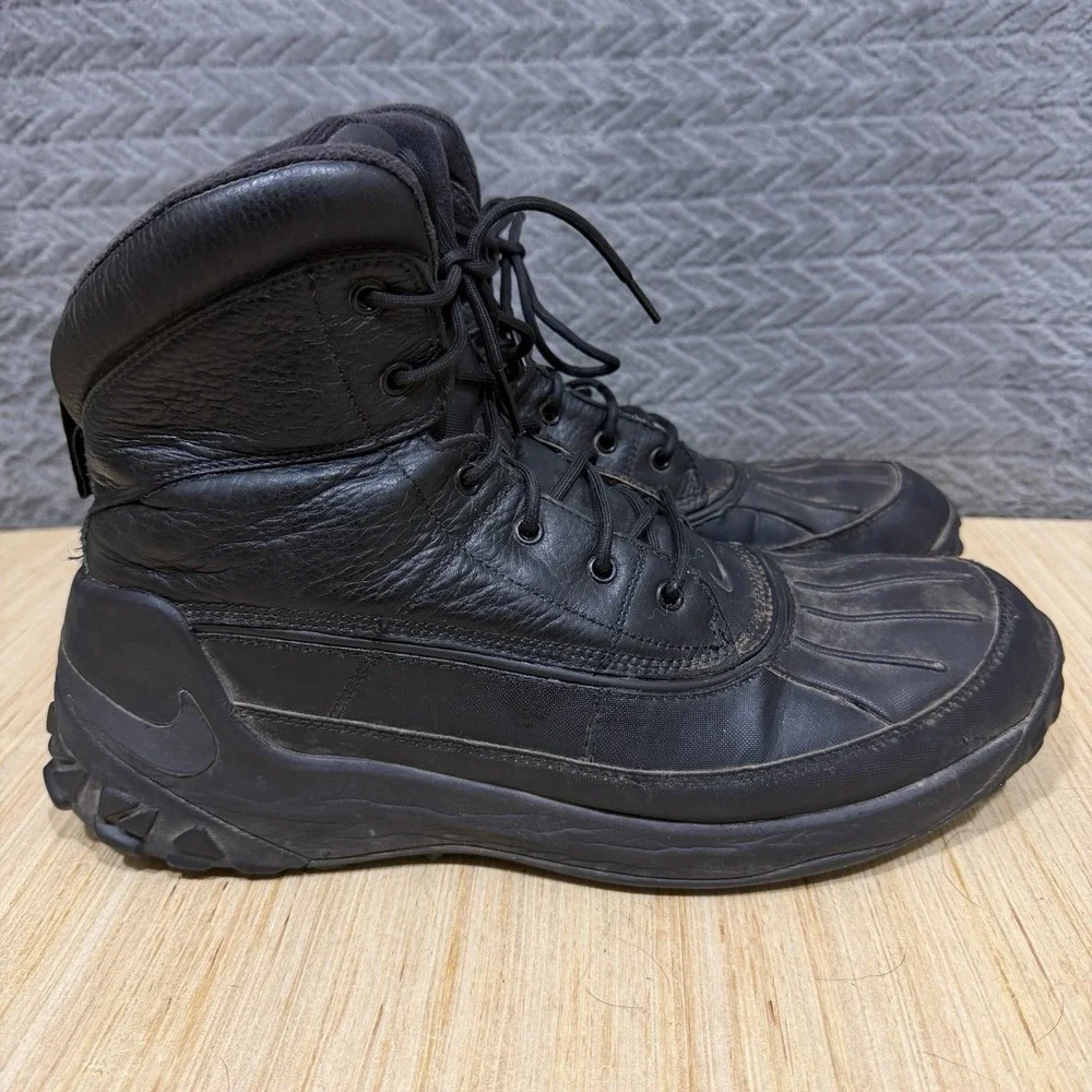 Nike Kynwood Zoom Black Boots Men Size 13 Black Utility Water Resistant Leather